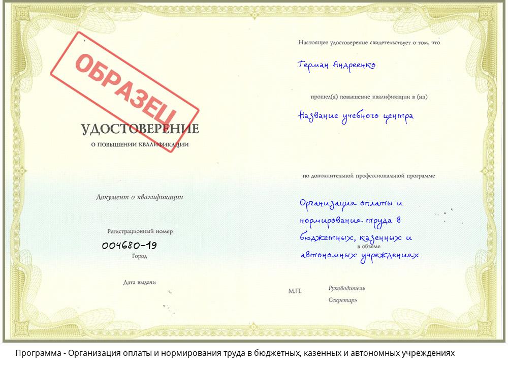 Организация оплаты и нормирования труда в бюджетных, казенных и автономных учреждениях Ивантеевка